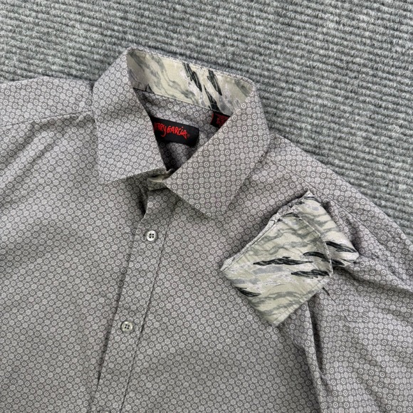 Jerry Garcia Other - Jerry Garcia Excelsior Mens Large Grey Geometric Medallion Button Down Shirt L